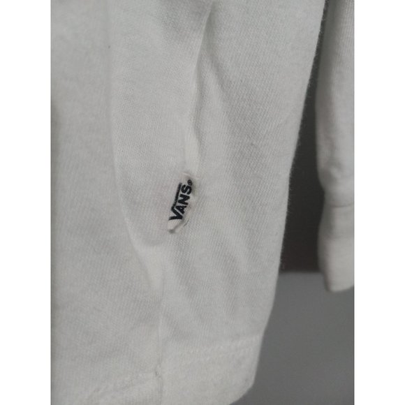 Vans Off The Wall Medium White Long Sleeve Casual Skate Outdoor Logo Shirt - Picture 2 of 5